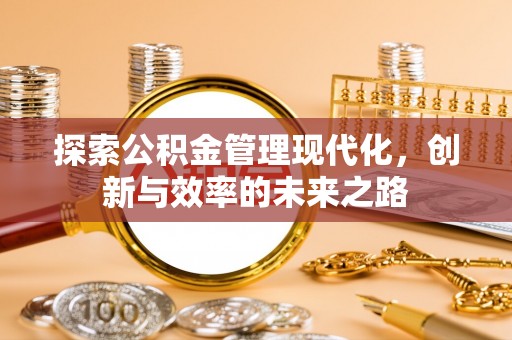洪湖探索公积金管理现代化，创新与效率的未来之路