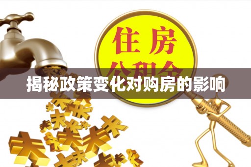 洪湖揭秘政策变化对购房的影响