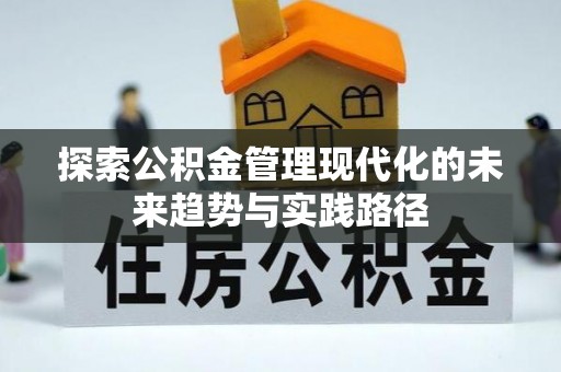 洪湖探索公积金管理现代化的未来趋势与实践路径