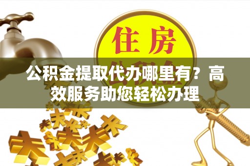 洪湖公积金提取代办哪里有？高效服务助您轻松办理