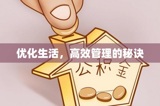 洪湖优化生活，高效管理的秘诀