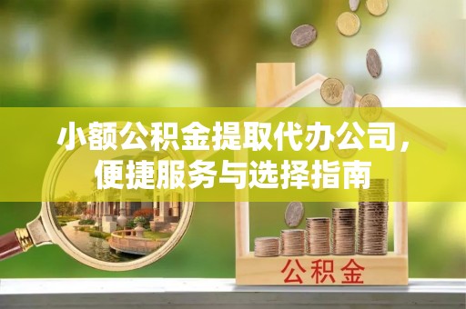 洪湖小额公积金提取代办公司，便捷服务与选择指南