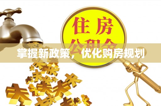 洪湖掌握新政策，优化购房规划