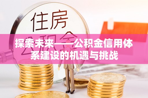 洪湖探索未来——公积金信用体系建设的机遇与挑战