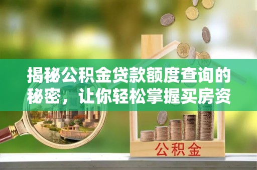 洪湖揭秘公积金贷款额度查询的秘密，让你轻松掌握买房资金规划