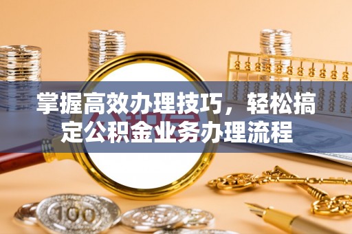 洪湖掌握高效办理技巧，轻松搞定公积金业务办理流程