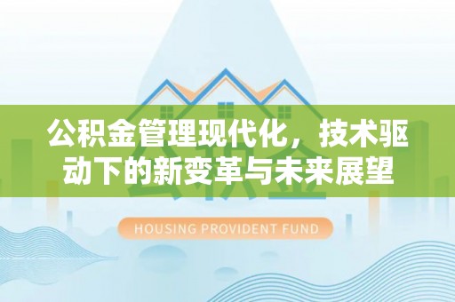 洪湖公积金管理现代化，技术驱动下的新变革与未来展望